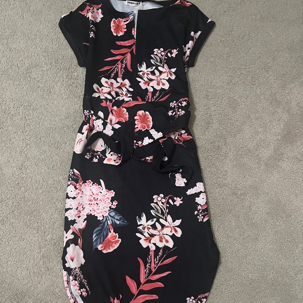Black floral dress